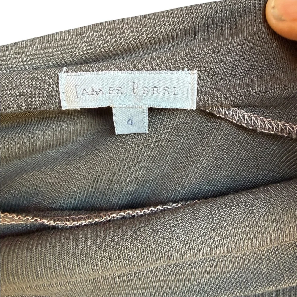 Vintage 00’s JAMES PERSE khaki/ brown l/s draped body con maxi dress Large - Picture 6 of 6